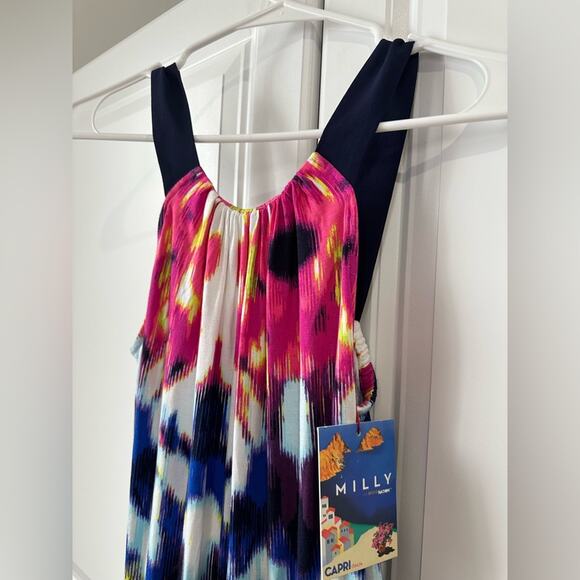 NWT $68 MILLY for DesigNation Watercolor Romper, Size XS, Sleeveless, Colorful - Picture 3 of 8